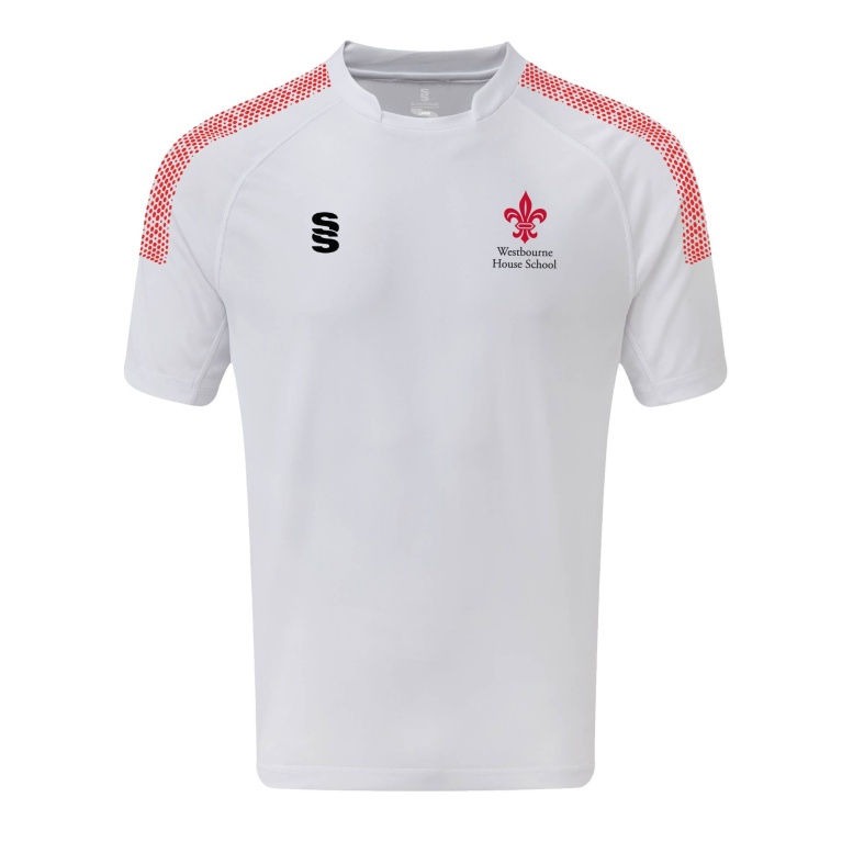 WESTBOURNE HOUSE STAFF DUAL STAND UP COLLAR SHIRT - WHITE/RED