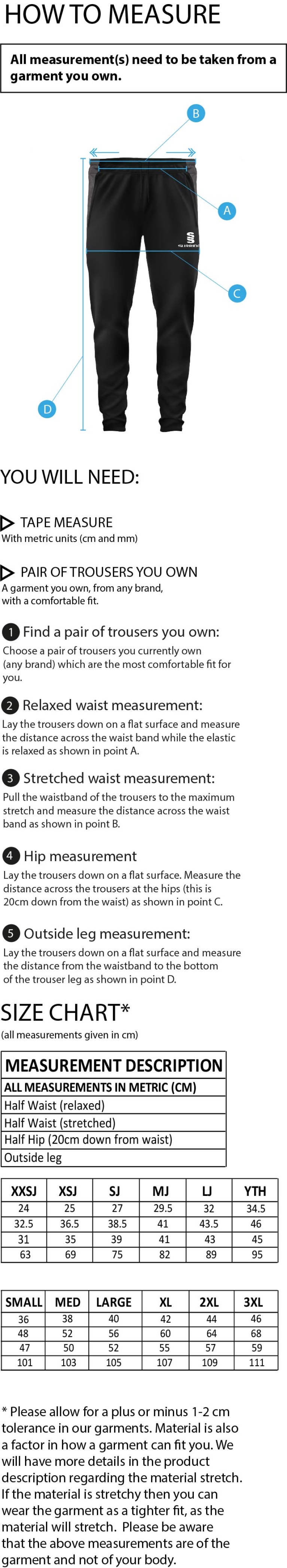 Westbourne House Staff - Dual Skinny Pant - Size Guide