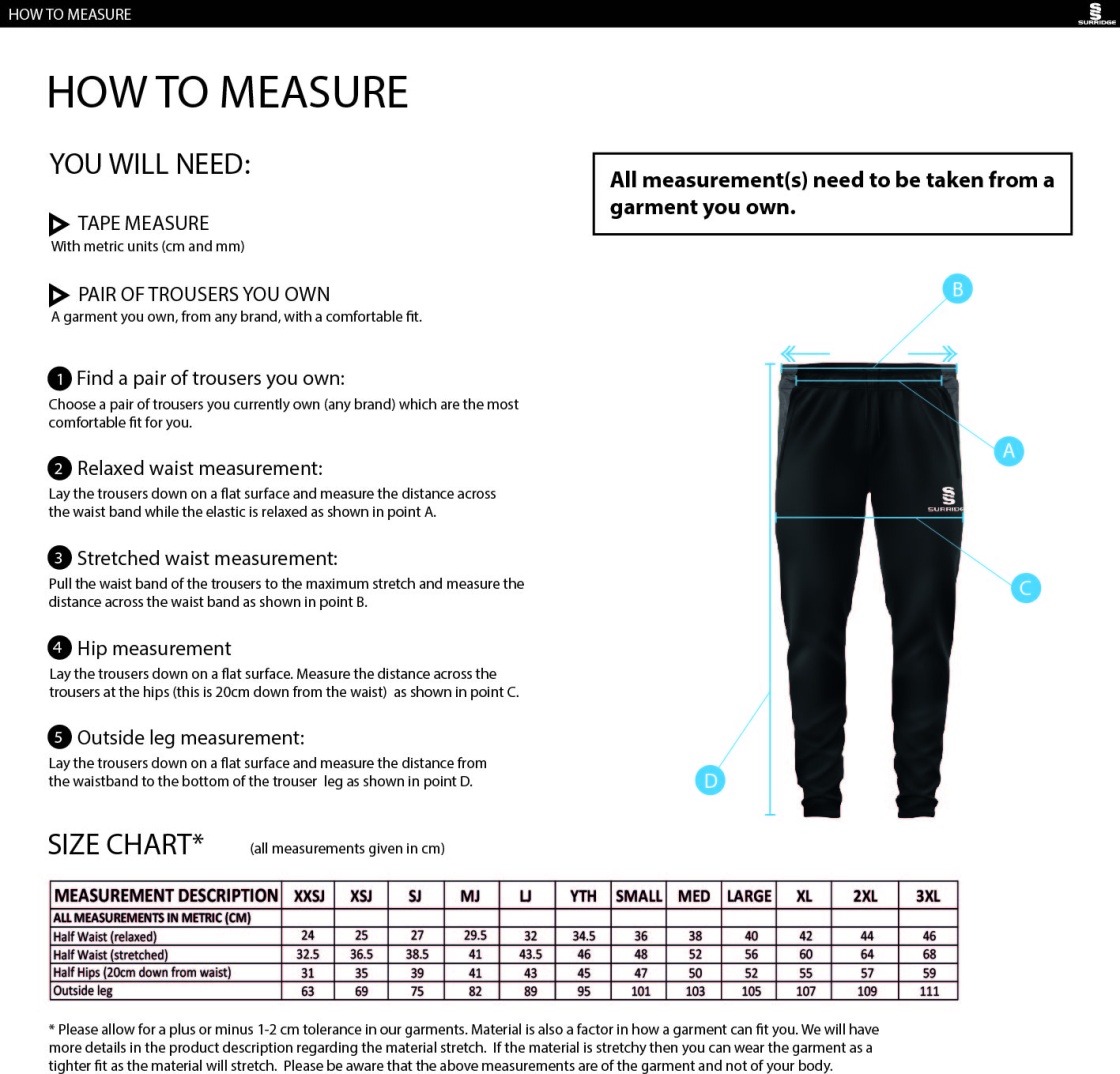 Westbourne House Staff - Dual Skinny Pant - Size Guide