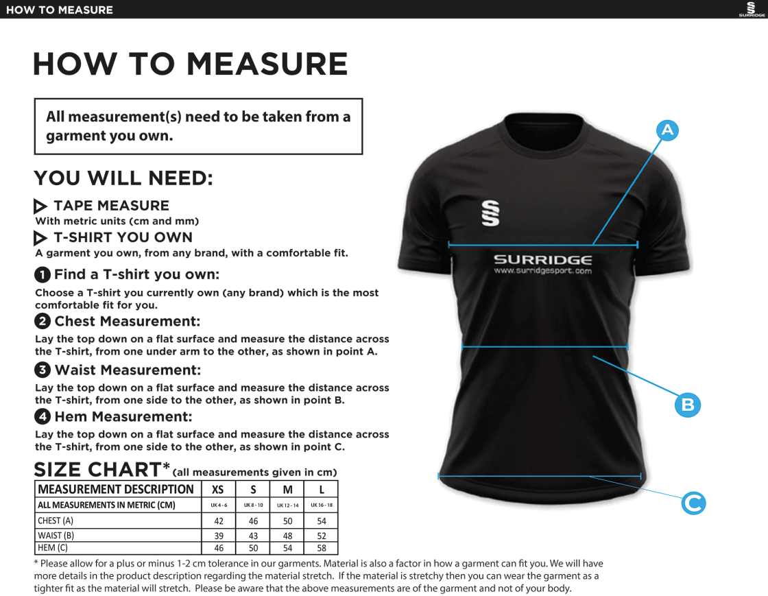Westbourne House Staff - Dual Polo Shirt - women's - Size Guide